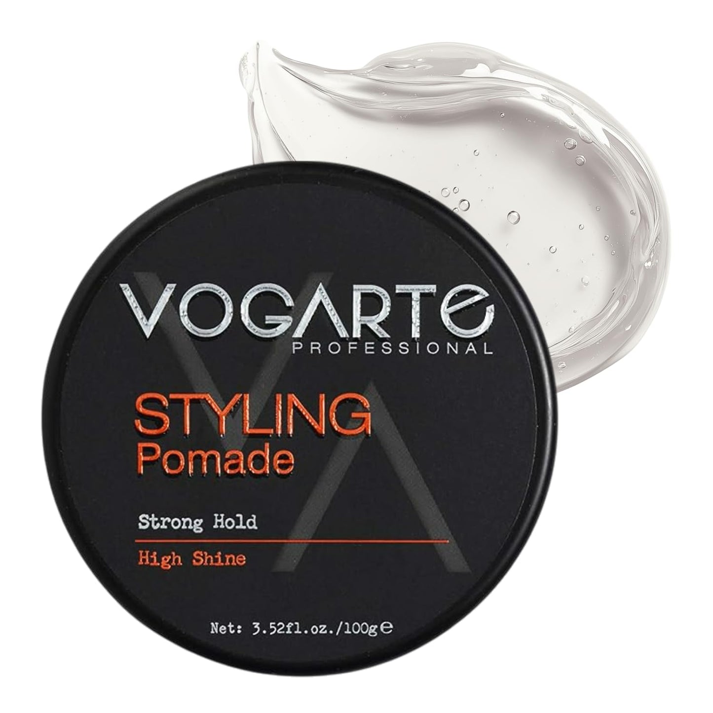 Vogarte Hair Styling Pomade for Men, Strong Hold with Medium Shine, Water-Based Hair Wax, Classic Gentleman Grooming Product, Flexible All-Day Hold