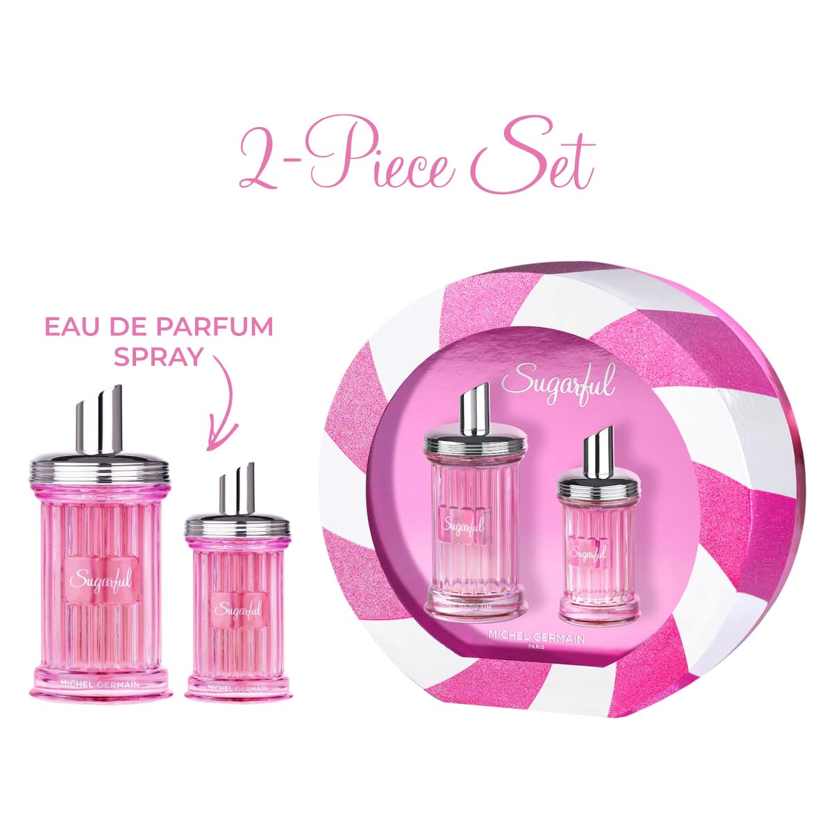 Michel Germain Sugarful Eau de Parfum, Notes of Wild Strawberry, Pink Peony, Pink Cotton Candy, Vanilla, 2-Piece Gift Set