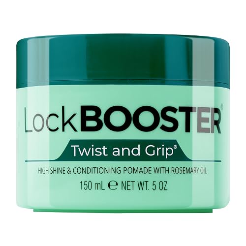 Style Factor Lock BOOSTER Twist & Grip Braid Gel (5 Oz.) with Rosemary Oil- Strong Hold, Flake-Free, Frizz-Free Hair Braiding Gel for Defined
