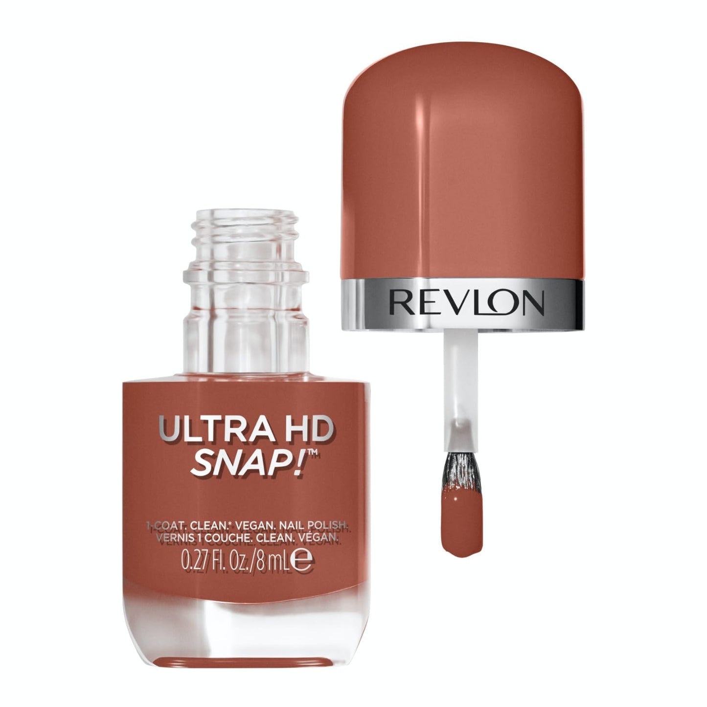 REVLON Ultra HD Snap Nail Color, Natural Rich Glossy Polish, 100% Vegan Formula, No Base or Top Coat Needed, 013 Basic, 0.27 fl oz