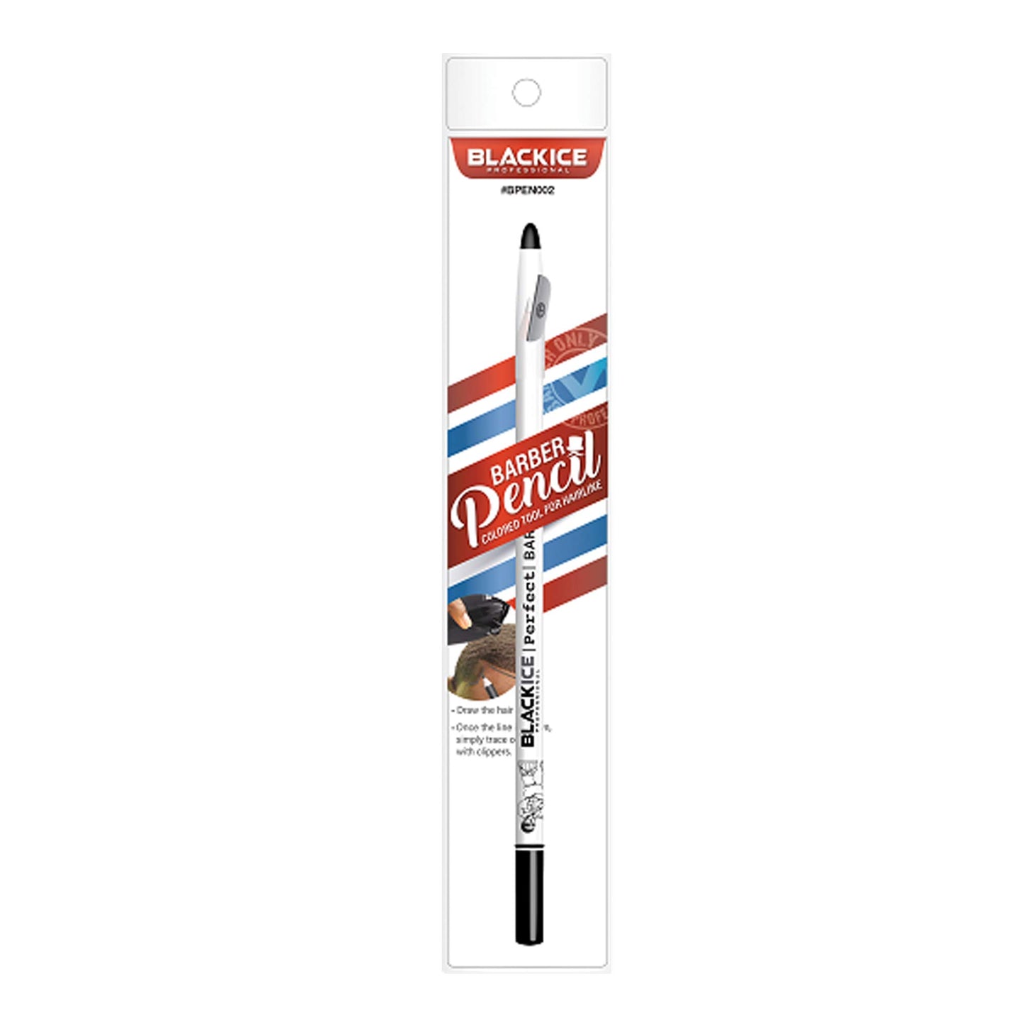 Black Ice Spray Barber Pencil (White) - 6 pieces