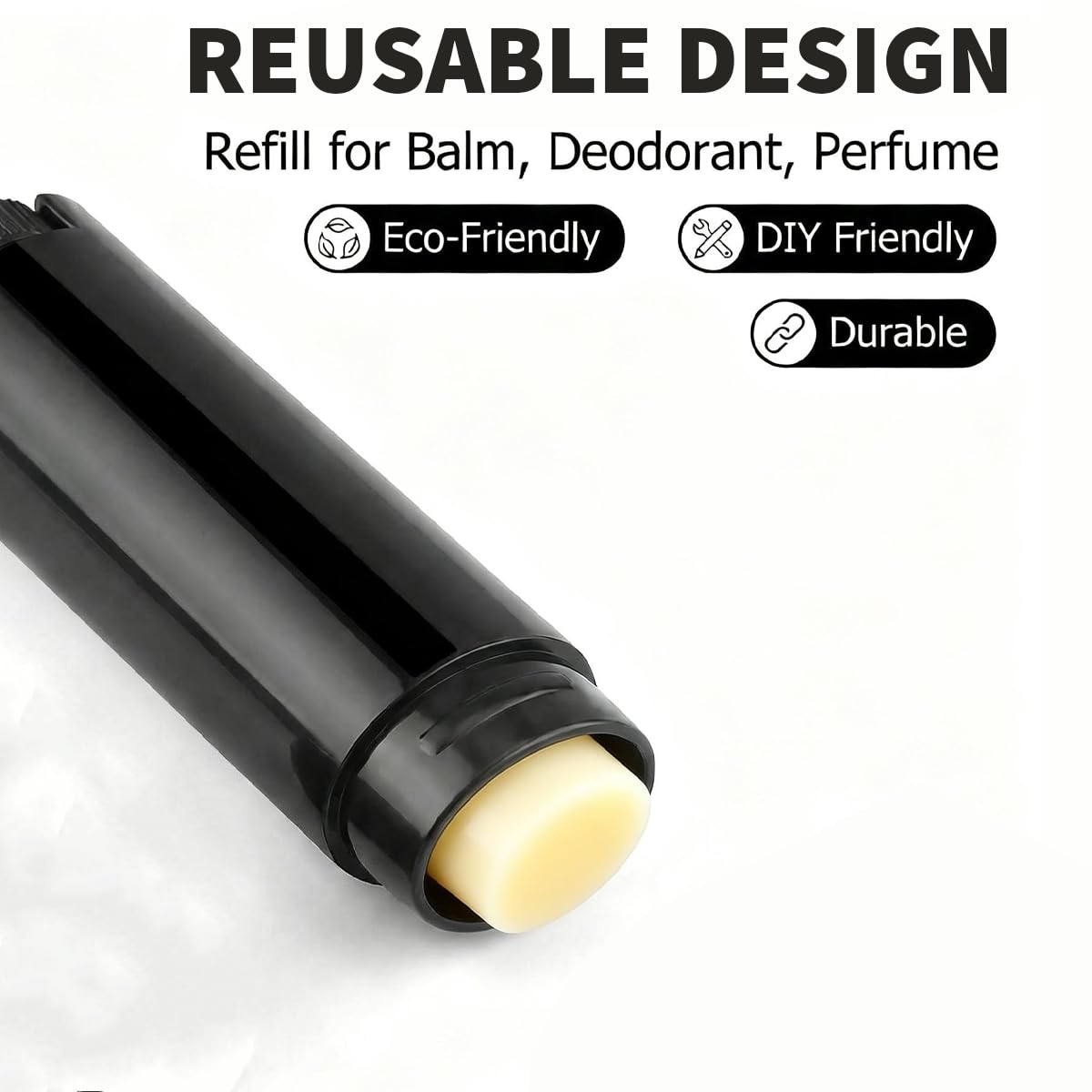 erioctry 4.5g 0.15oz Empty Refillable Plastic DIY Lipstick Lip Balm Lip Gloss Tubes Holder Containers Oval Deodorant Crayon Tube Pipe Bottle Case