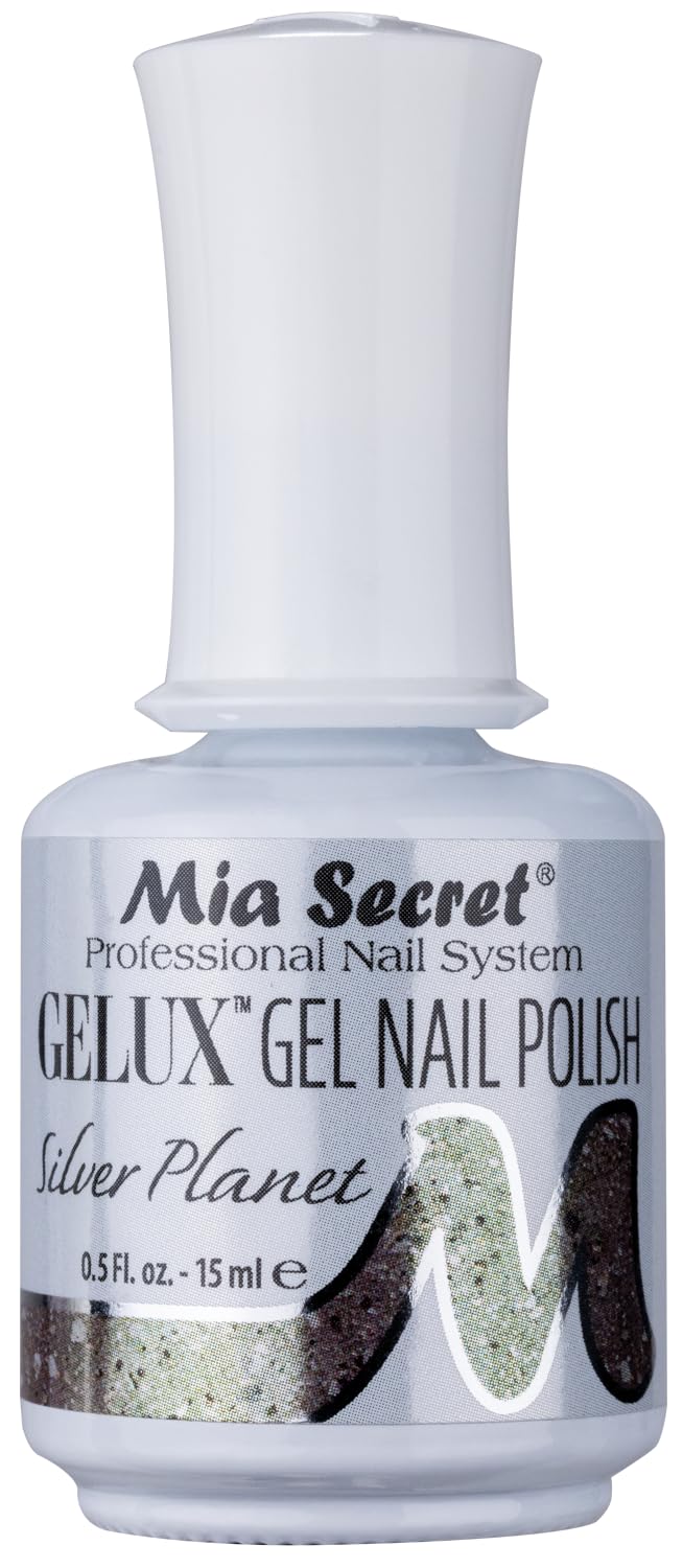 Mia Secret Gelux Nail Polish 0.5 Oz UV Gel-SOAK Off - New Shades 2017 U Pick (Silver Planet) Beauty & Personal Care Mia Secret