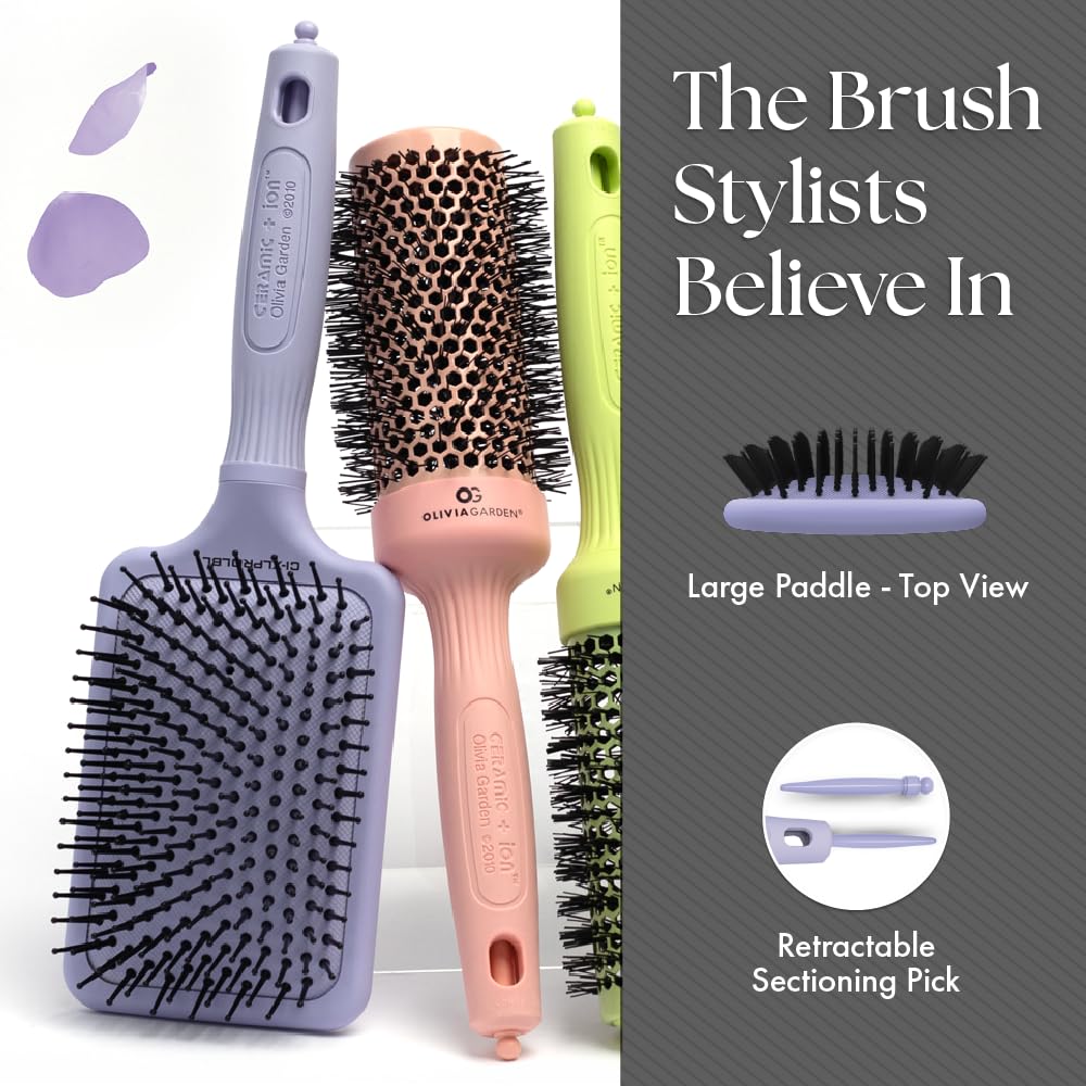 Olivia Garden Ceramic + Ion XL Pro Hair Brush, Blossom limited edition