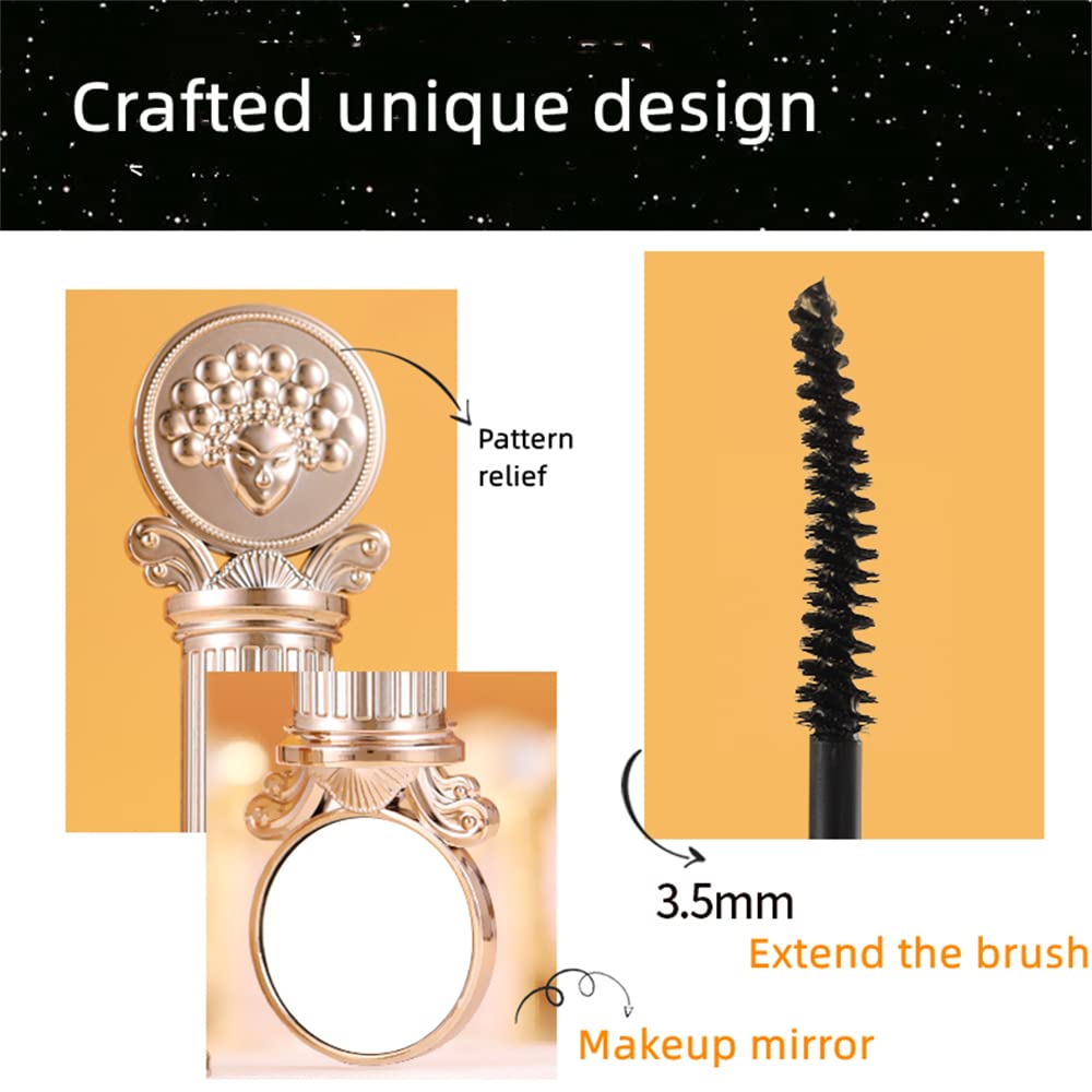 Embossed housing Mascara, Longer Waterproof Lash Cosmetics Natural Lengthening and Thickening Effect No Clumping 4d Silk Fiber For Vibely Mascarawith