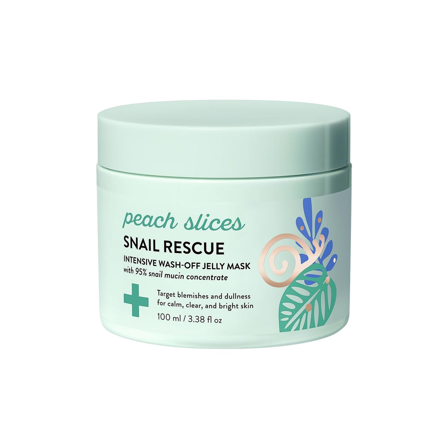 Peach Slices - Snail Rescue Intensive Wash-Off Jelly Mask (3.38 oz) - 95% Snail Mucin Concentrate - Gentle, Clear Skin - Cica, Birch Juice & Licorice