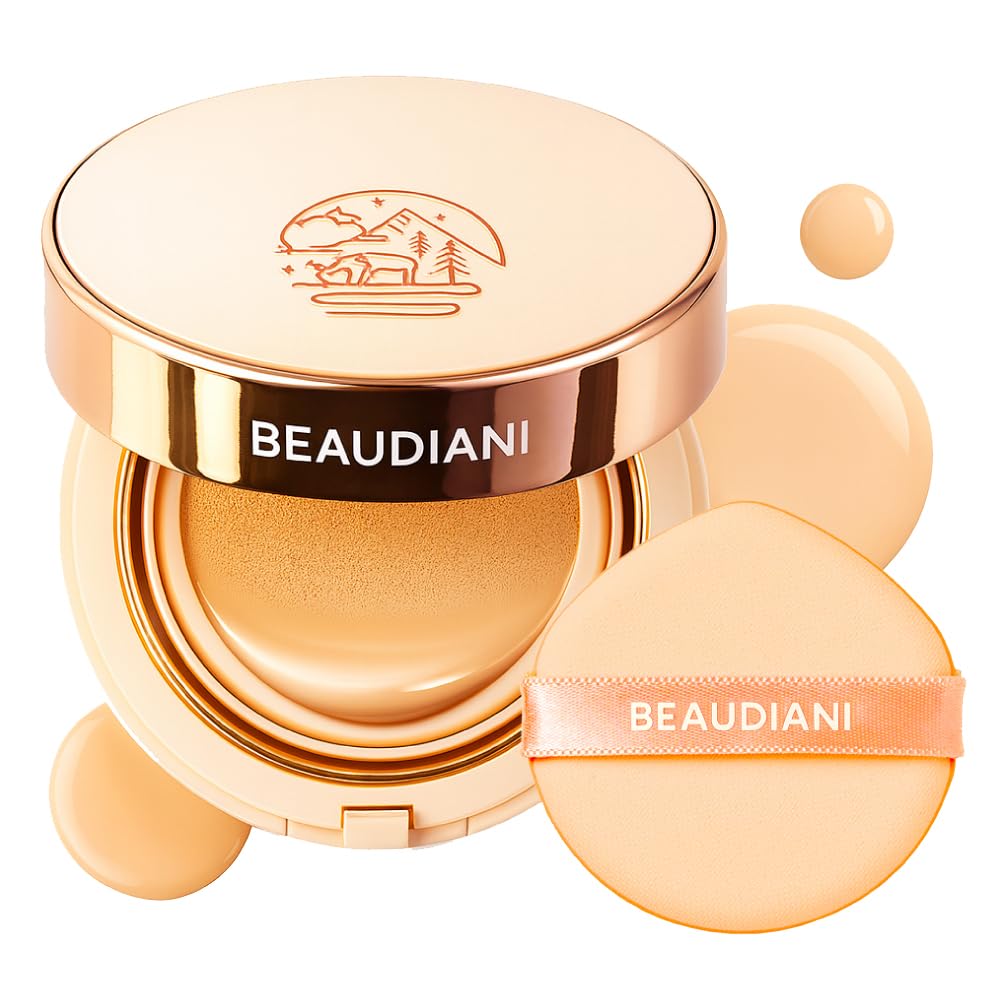 BEAUDIANI Natural Coverage - Mesh Tight Up Cushion - Korean Cushion Foundation, Semi-Matte Radiance, Long-lasting, Travel-Friendly Design (02