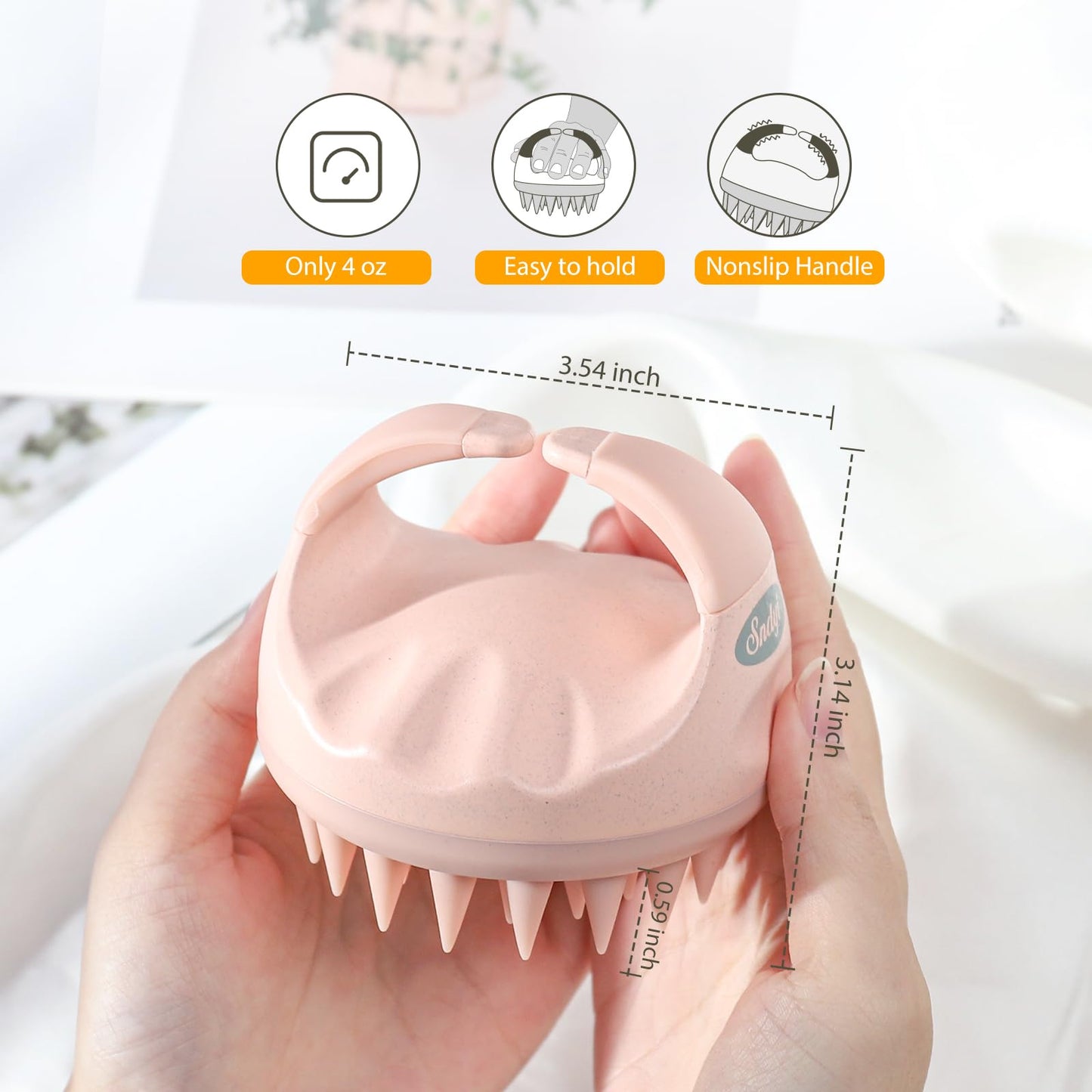 Sndyi Scalp Massager Shampoo Brush, Scalp Scrubber with Soft Silicone Bristles, Scalp Exfoliator for Dandruff Removal, Scalp Massager for Hair Growth Beauty and Personal Care Sndyi