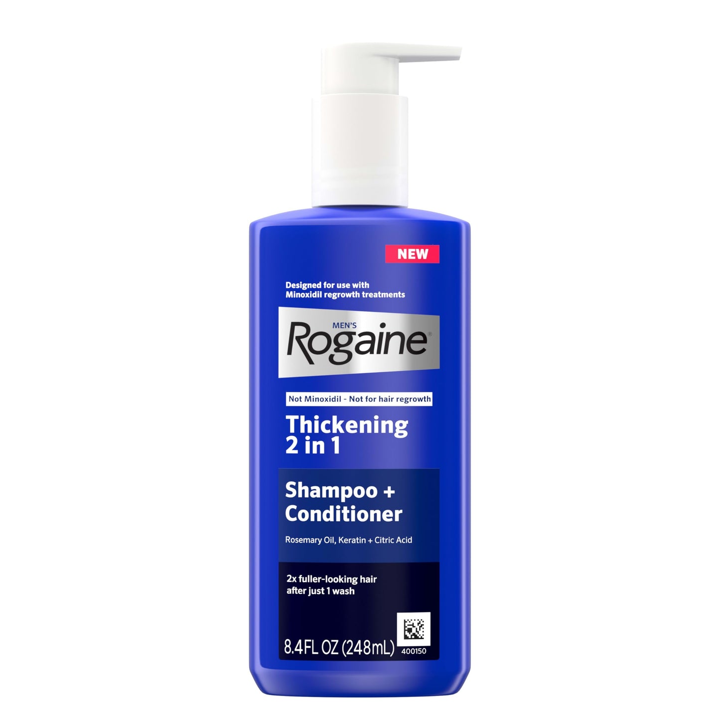 Rogaine Men's Thickening 2 in 1 Shampoo + Conditioner, Hair Thickening Shampoo & Conditioner with Rosemary Oil, Keratin & Citric Acid Leaves Hair Beauty and Personal Care Rogaine Default Title