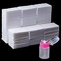 1000 Pcs Gel Nail Polish Remover, Lint Free Nail Wipes Cotton Pad with a Pump Dispenser Bottle Disposable Nail Polish Remover for Soak Off UV Gel