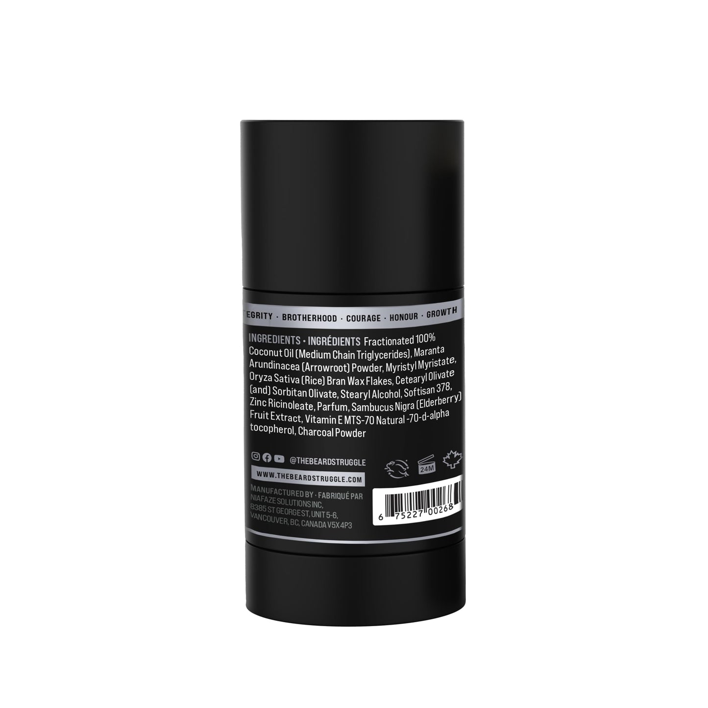 The Beard Struggle Natural Charcoal Infused Deodorant - Marauder's Defense - Aluminum Free, Silver Collection, Viking Storm - Men's Deodorant, 2.65 oz Beauty and Personal Care The Beard Struggle