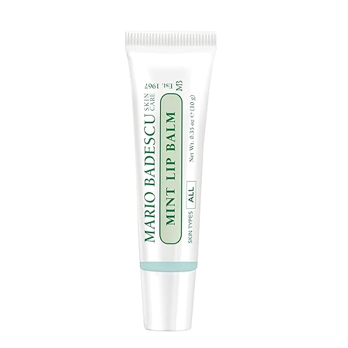 Mario Badescu Moisturizing Mint Lip Balm for Dry Cracked Lips, Infused with Coconut Oil and Shea Butter, Ultra-Nourishing Lip Care Moisturizer