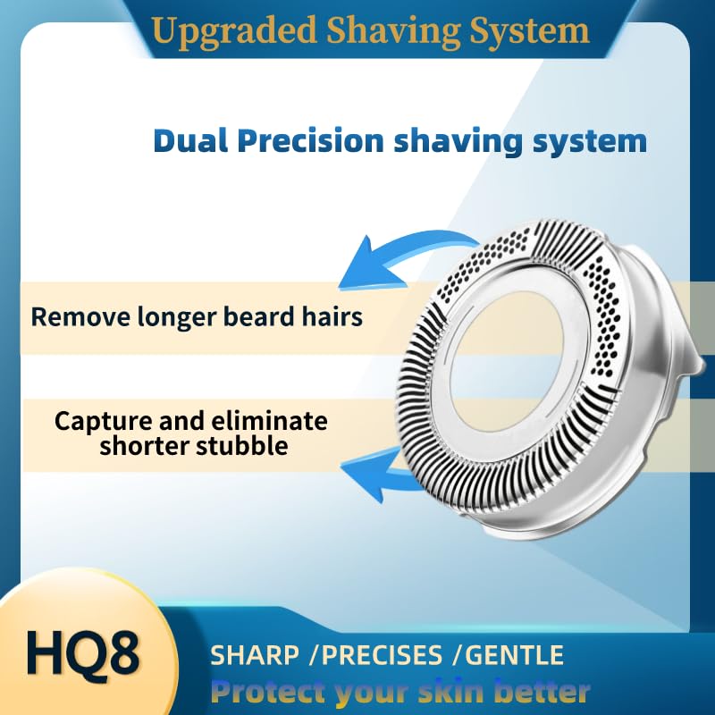 3PCS HQ8 Replacement Heads Shaver Blades Fit for 7340xl PT730 PT735 AT810 AT811 AT830 AT880, Close-cutting Men's Electric Razor for a Smooth and Clean Beauty and Personal Care BNVXR
