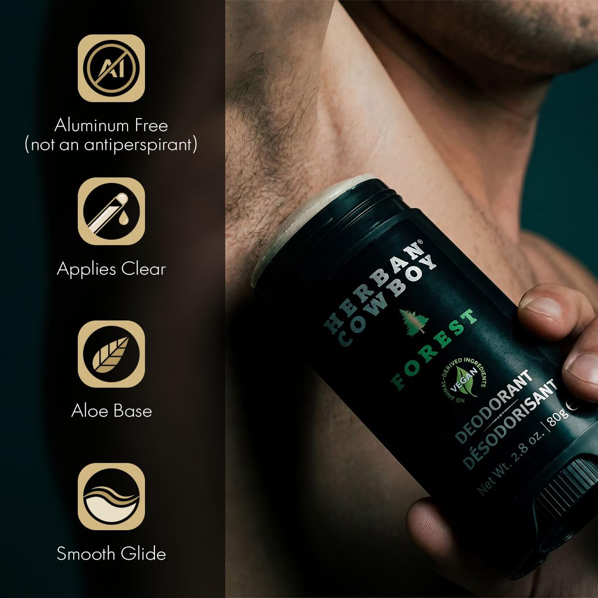 Herban Cowboy Forest Aloe Infused Deodorant with Hints of Cedar, Mandarin, and Black Pepper (2.8 oz) (2 Pack, Forest) Beauty and Personal Care Herban Cowboy