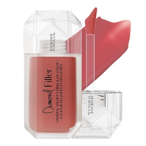 Physicians Formula Mineral Wear®Diamond Filler Cheek & Lip Color, Serum-to-Cream Multi-Use Liquid Blush Formula, Plumps & Smooths for Fuller Looking