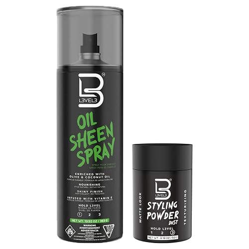 L3 Level 3 Oil Sheen Spray - Adds Shine to Hair After Styling - Infused with Vitamin E, Olive and Coconut Oil and Herbal Extracts Level Three Oil