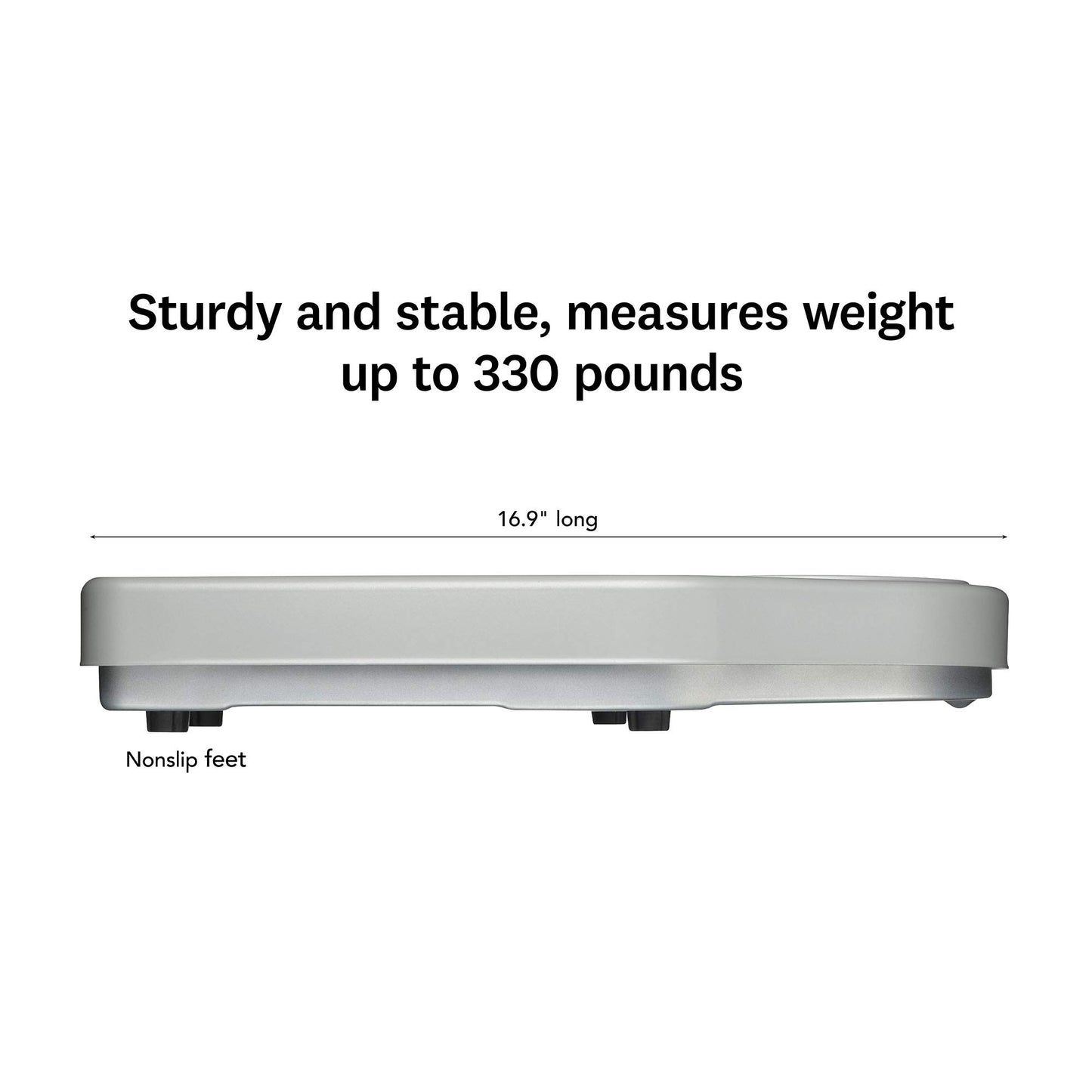 Thinner by Conair Bathroom Scale for Body Weight, Extra-Large Analog Scale Measures Weight Up to 330 Lbs. in Silver