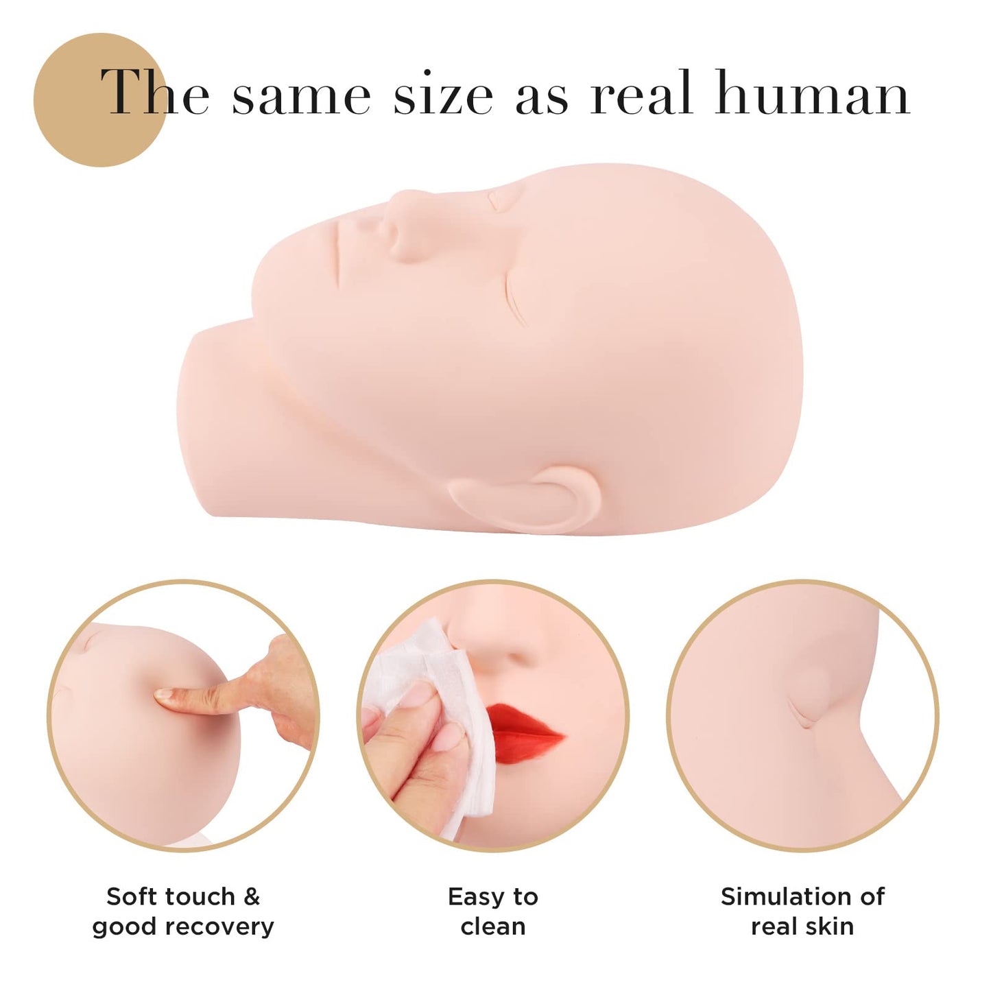 LASHVIEW Lash Mannequin Head, Practice Training Head for Make Up and Lash Extention,Cosmetology Face Head,Soft-Touch Rubber,Easy to Clean by Skincare