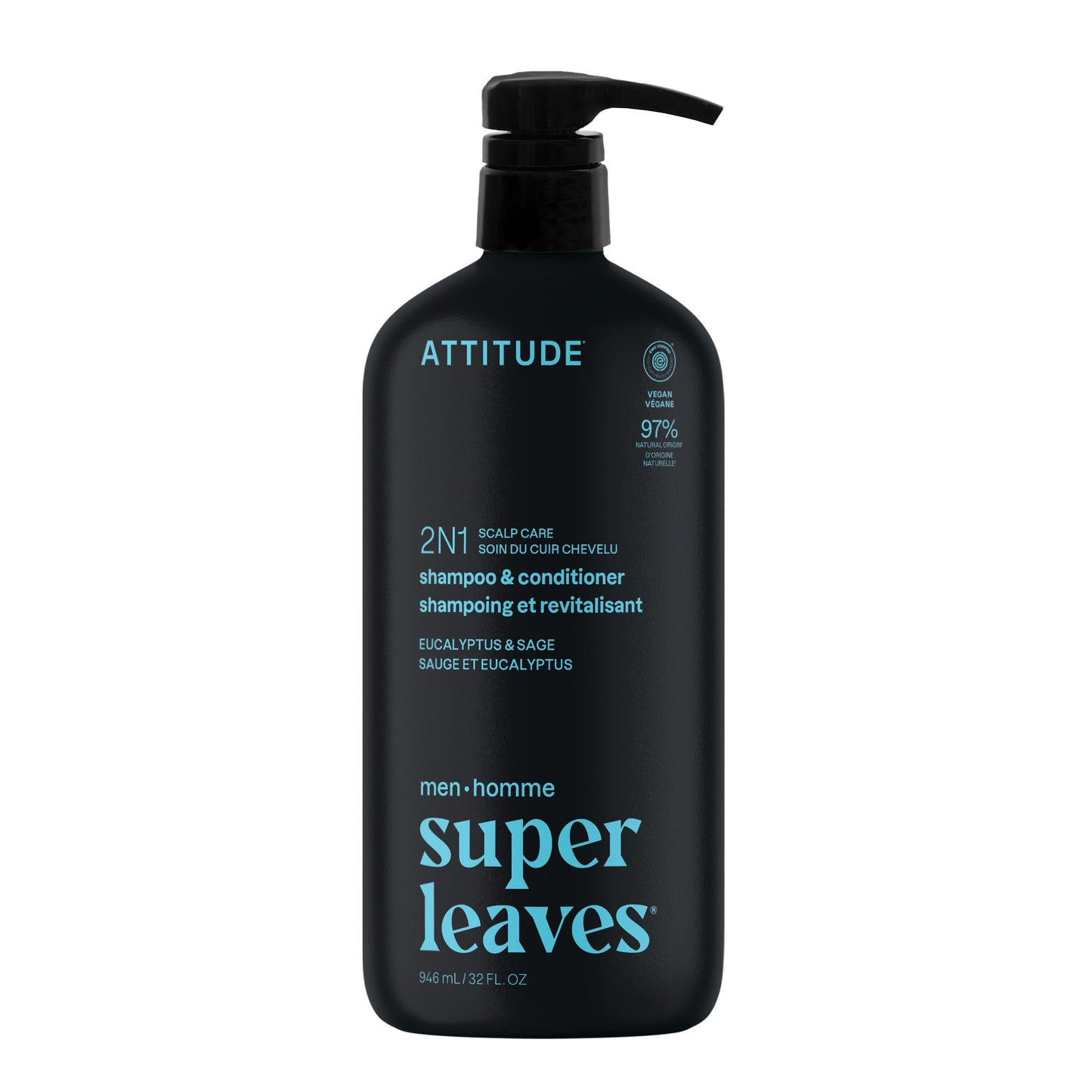 ATTITUDE Men's Shampoo and Conditioner 2-in-1, Scalp Care for Build Up & Oily Hair, Refresh With Peppermint & Willow Extract, 97% Natural Origin Beauty and Personal Care ATTITUDE Default Title