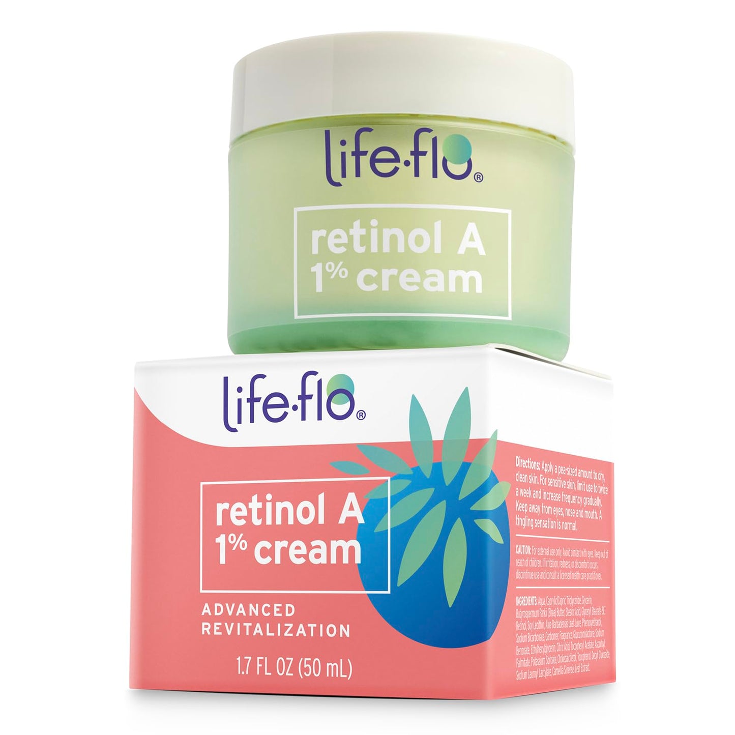 LIFE-FLO Retinol Face Cream - Face Moisturizer and Neck Cream w/ 1% Retinol Vitamin A, Green Tea and Vitamin E - Refines Skin, Minimizes Appearance