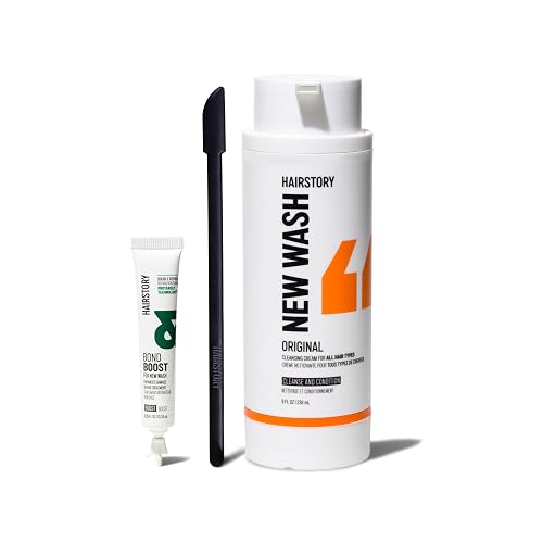 Hairstory Bond Boost + New Wash Original Set - Detergent-Free Cleansing Cream & Bond Repair Treatment for Damaged, Color-Treated & Chemically