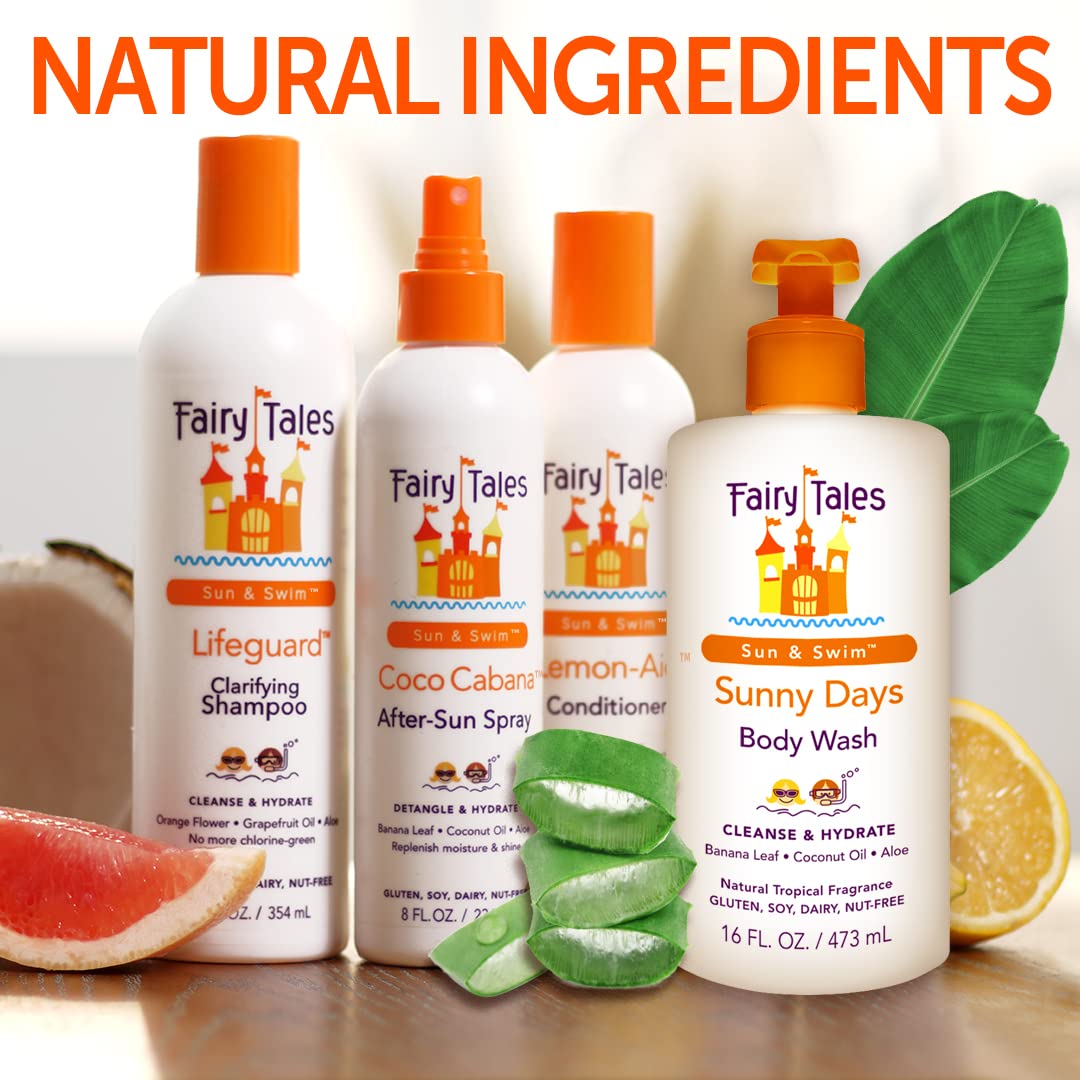 Fairy Tales Sunny Days Chlorine Removal Body Wash, For All Age Swimmers | After Swim Chlorine, Salt And Sunscreen Removal | No Harsh Chemicals or