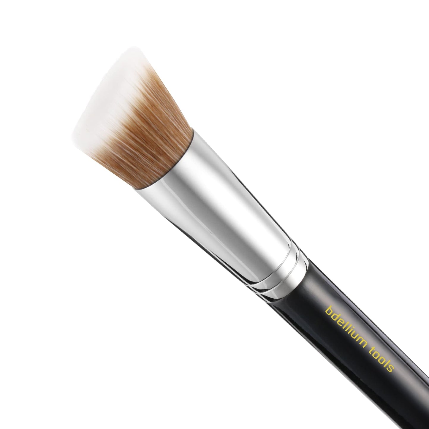 Bdellium Tools Professional Makeup Brush - Maestro Series 954 Duet Fiber Slanted Kabuki - With Soft Synthetic Fibers, For Stippling, Buffing, Blending