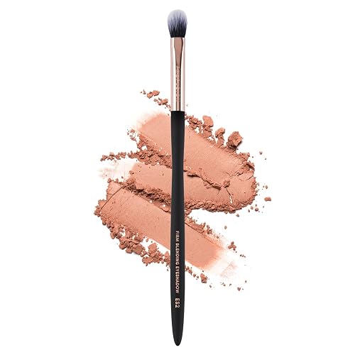 Profusion Cosmetics Firm Blending Eyeshadow Brush - Synthetic Fibers for Smooth Shading & Precision Blending, Waved handle Design, Vegan