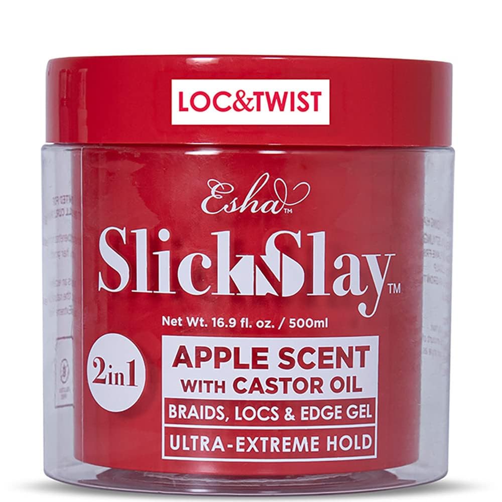 Esha Slick N Slay Braiding Gel - 3-in-1 Ultra Extreme Hold Hydrating Conditioning Shining Gel for Hair - Fast Dry Locking Gel for Locs, Twists, Braids