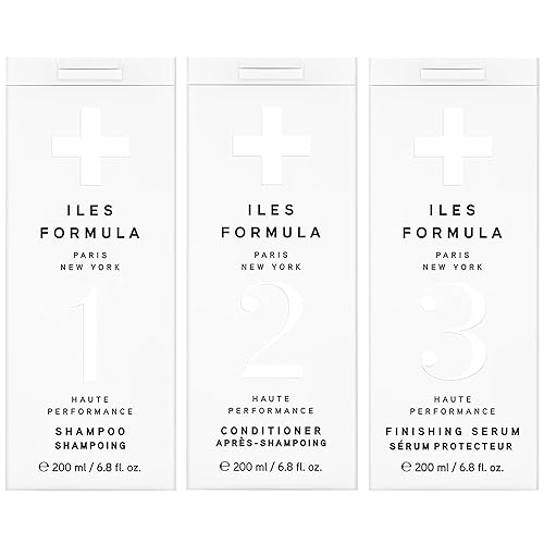 ILES FORMULA Signature Collection Deep Repair Shampoo & Conditioner w/Finishing Serum Blow Dry Cream for Dry, Damaged, Frizzy Hair - Hydrating Hair