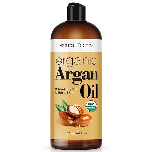 Natural Riches Organic Argan Oil of Morocco 16oz Penetrating Hair oil Deep Moisturizing Serum for Dry, Damaged & Coarse Hair pure Moroccanoil Cold