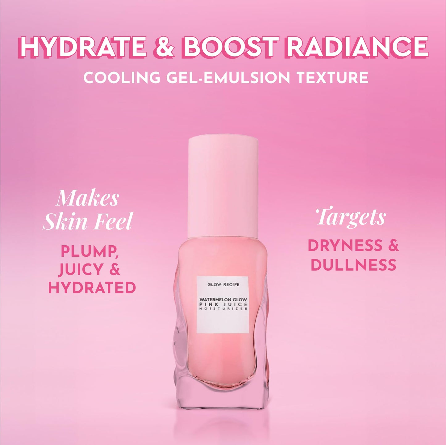 Glow Recipe Pink Juice Water Gel Moisturizer Travel Size, Korean Gel Moisturizer for Glass Skin, Oil-Free Hydrating Hyaluronic Acid Face Moisturizer
