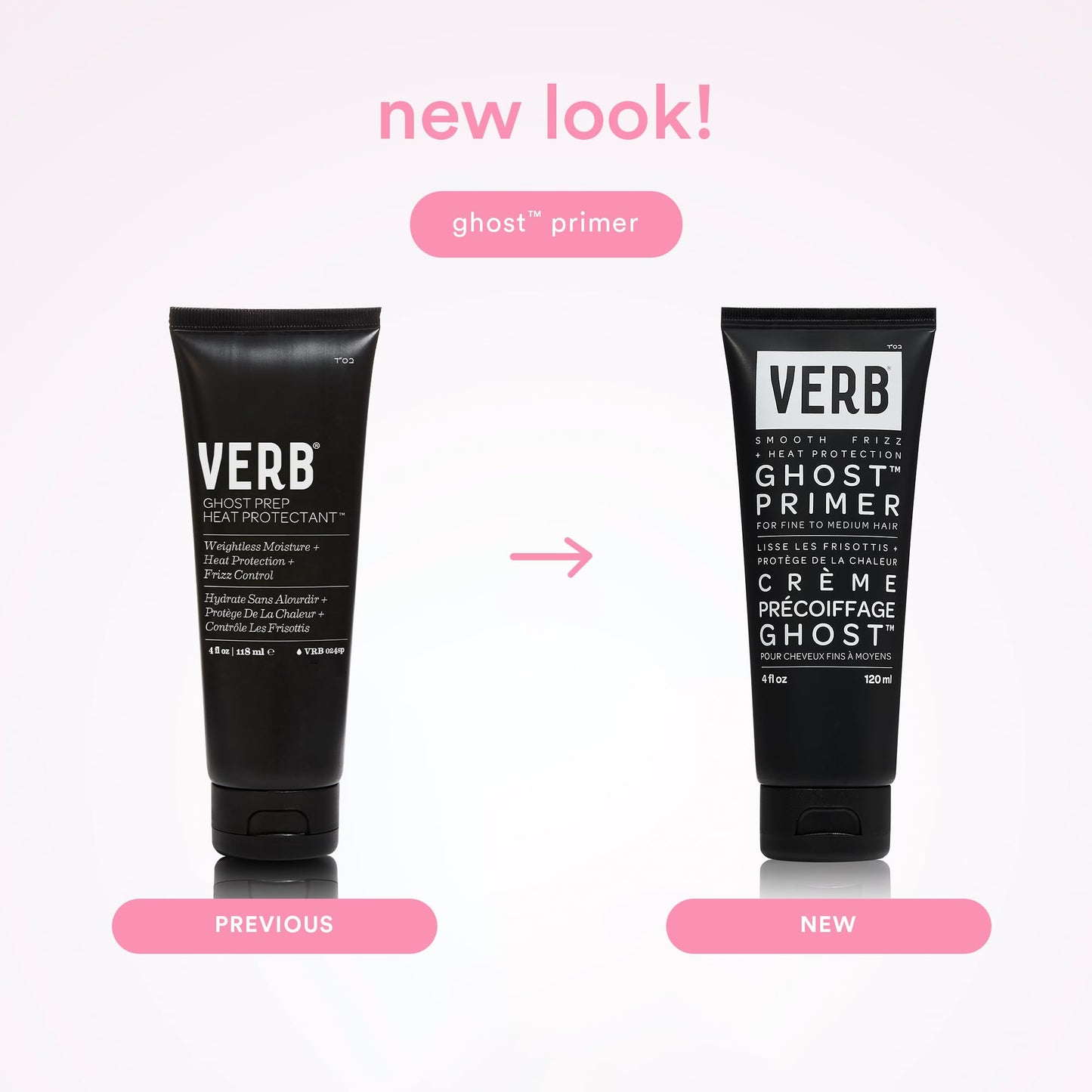 VERB Ghost Primer Heat Protectant, 4 fl oz - Infused with Moringa Oil - Frizz Control Styling Cream - Vegan, No Parabens or Harmful Sulfates