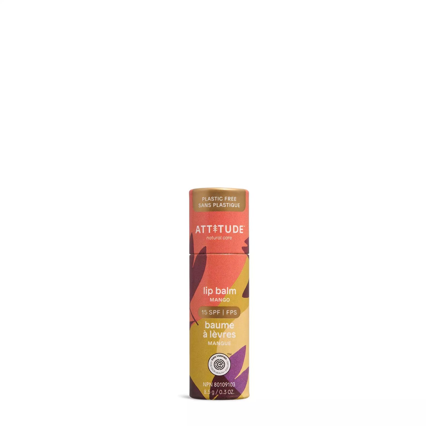 ATTITUDE Lip Balm SPF 15, Mineral Sun Protection, Zinc Oxide, Shea Butter, Argan & Castor Oils, EWG Verified, For Dry Lips, Men and Women, Mango, 0.3 Beauty and Personal Care BIO SPECTRA ATTITUDE