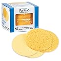 ForPro Professional Collection Premium Compressed Facial Sponges, 50-Count Cellulose Sponges for Facial Cleaning, Exfoliating and Makeup Removal