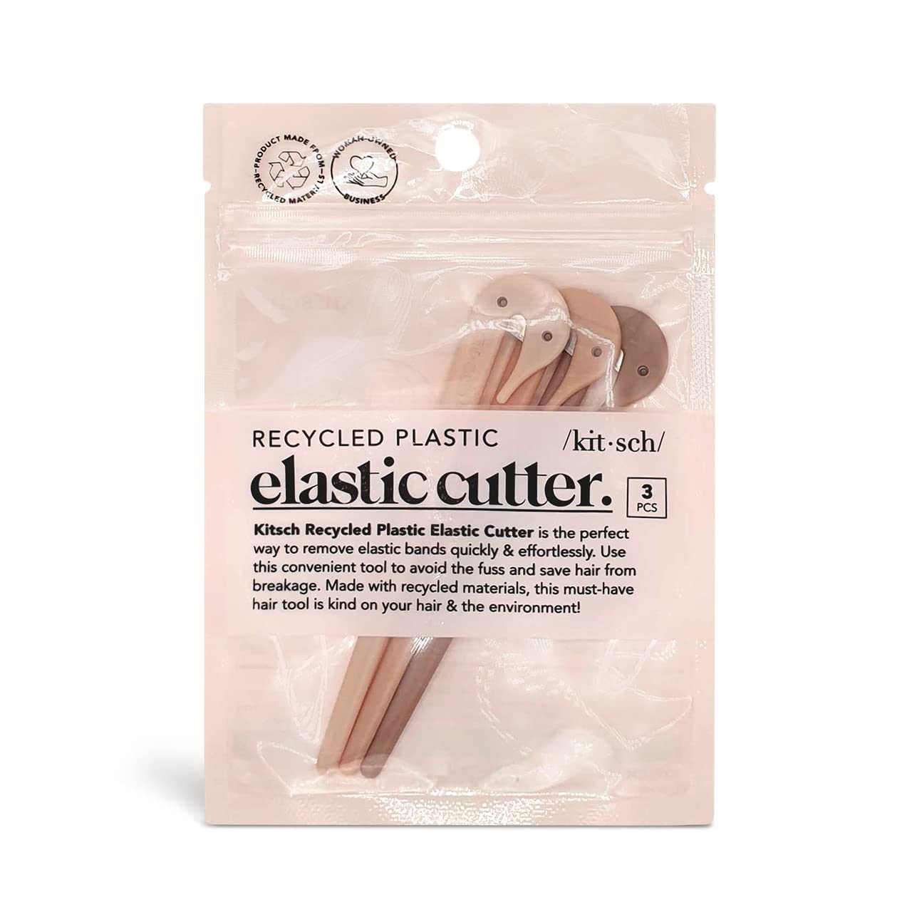 Kitsch Hair Tie Cutter - Easy To Use, Pain Free, Elastic Hair Tie Cutter Tool for Girls & Toddlers, Multicolor, 3pc