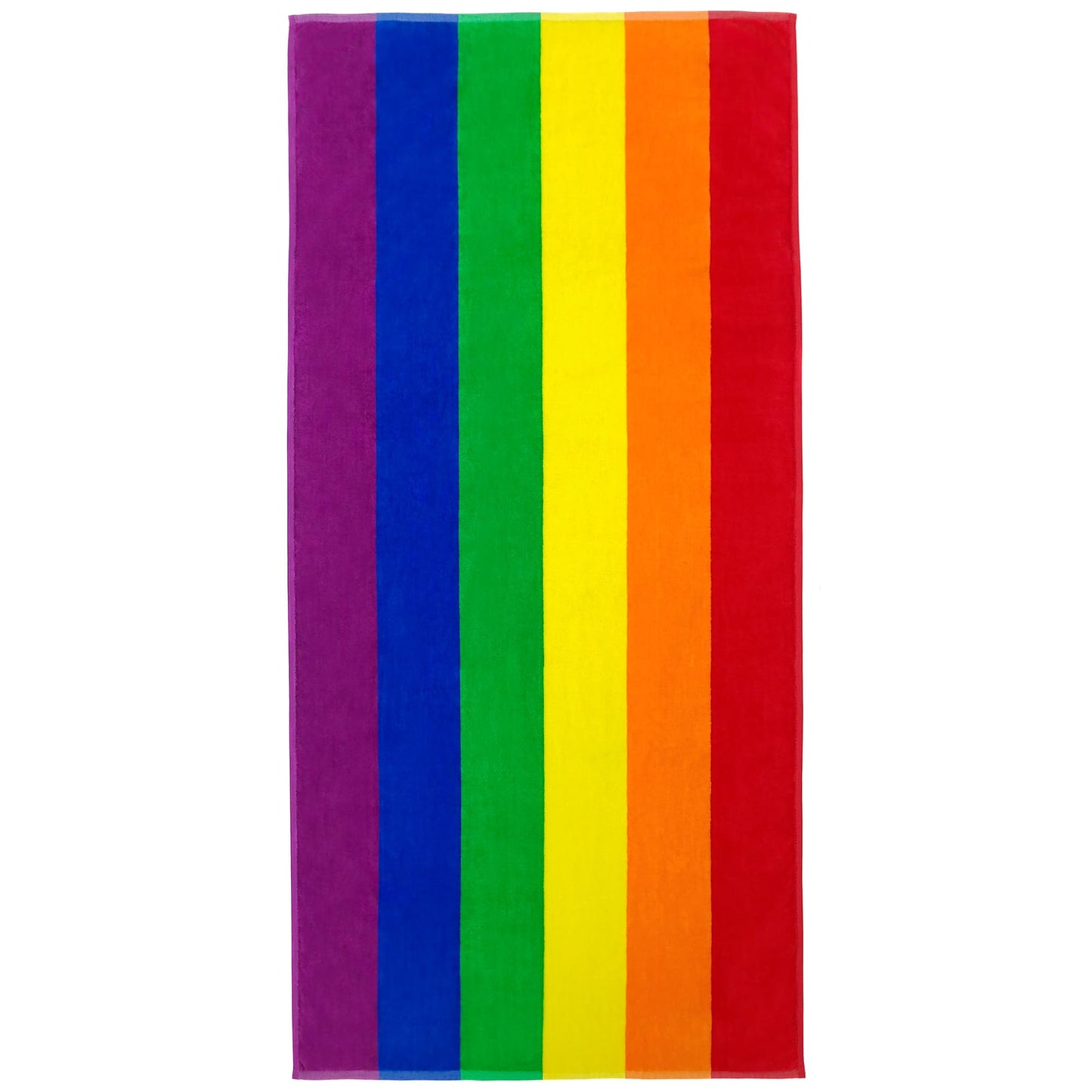 Softerry Gay Flag Beach Towel LGBTQIA+ Pride Parade 30 x 60 inches Fluffy 450GSM, Vibrant Colors, Absorbent, 100% Cotton (Reversible Rainbow)