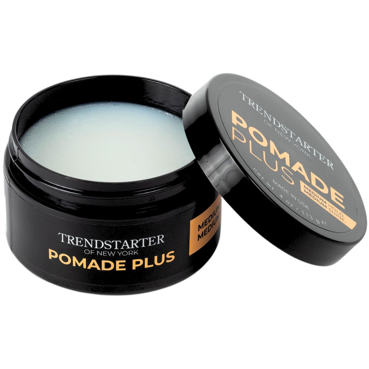 TRENDSTARTER Pomade Plus, 4 oz - Medium Hold and Shine, Premium Flake-Free Water-Based Hair Styling Gel for All Hair Types - Pack of 2 - Includes