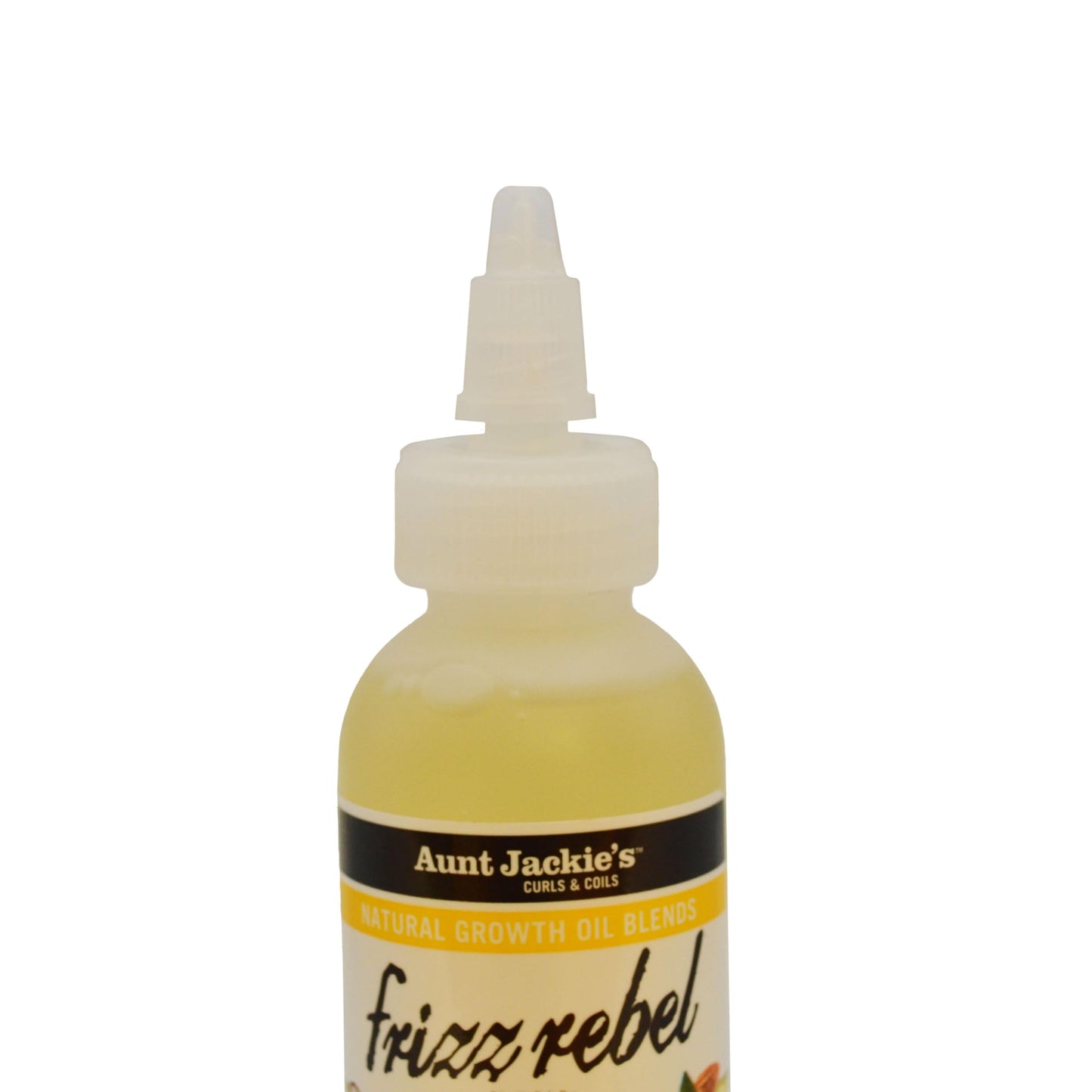 Aunt Jackie's Natural Growth Oil Blends Frizz Rebel - Coconut and Sweet Almond, Smooths and Shines Dry, Rebellious Tresses, Anti-Poof Formula, 4 oz