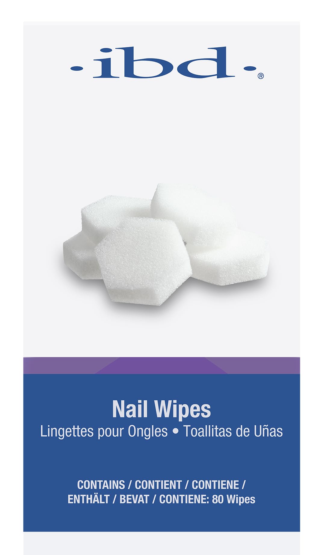 ibd Nail Wipes, Lint-Free Fiberless Pads for Gel Residue Removal, Scratch-Free Finish, 80 Count, 1-Pack