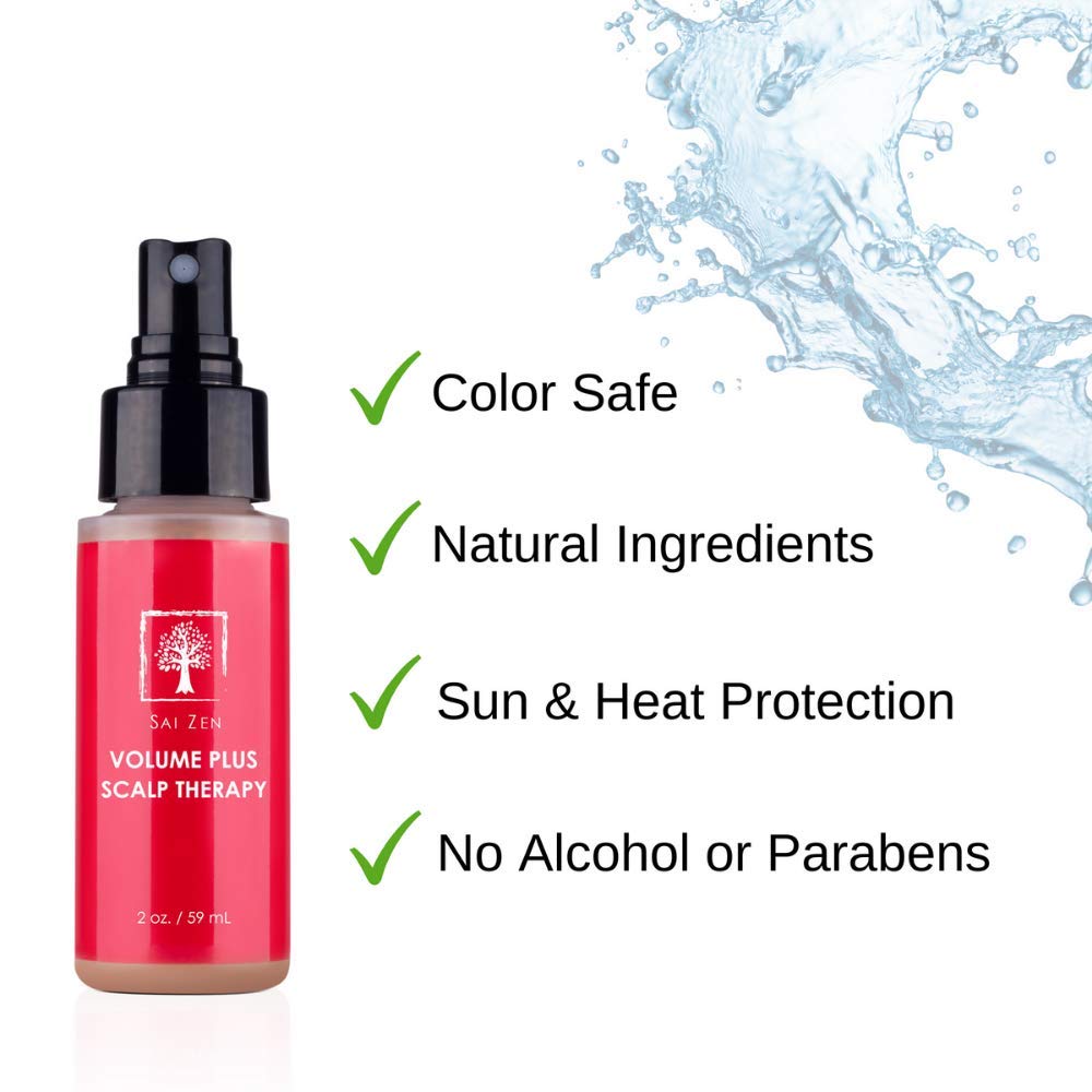 Sai Zen Volume Plus Scalp Therapy Spray | Post-Shower Hair Strengthening Formula | Made in USA | Alcohol and Paraben Free, 2 oz.