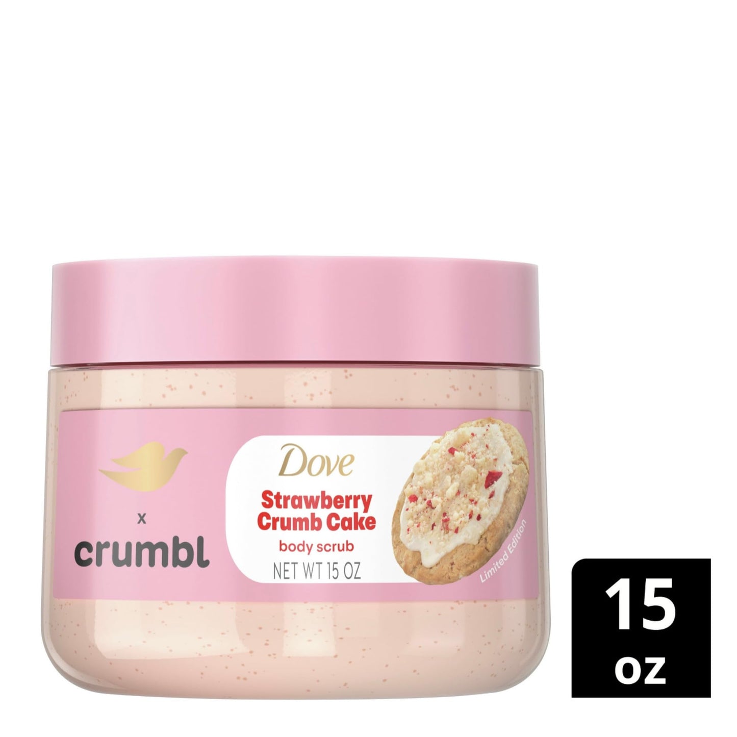 Dove Moisturizing Strawberry Crumb Cake Body Wash & Scrub Combo, 20oz Wash + 15oz Scrub, Limited Edition, Paraben & Sulfate Free, For Body, Improves Beauty & Personal Care Dove