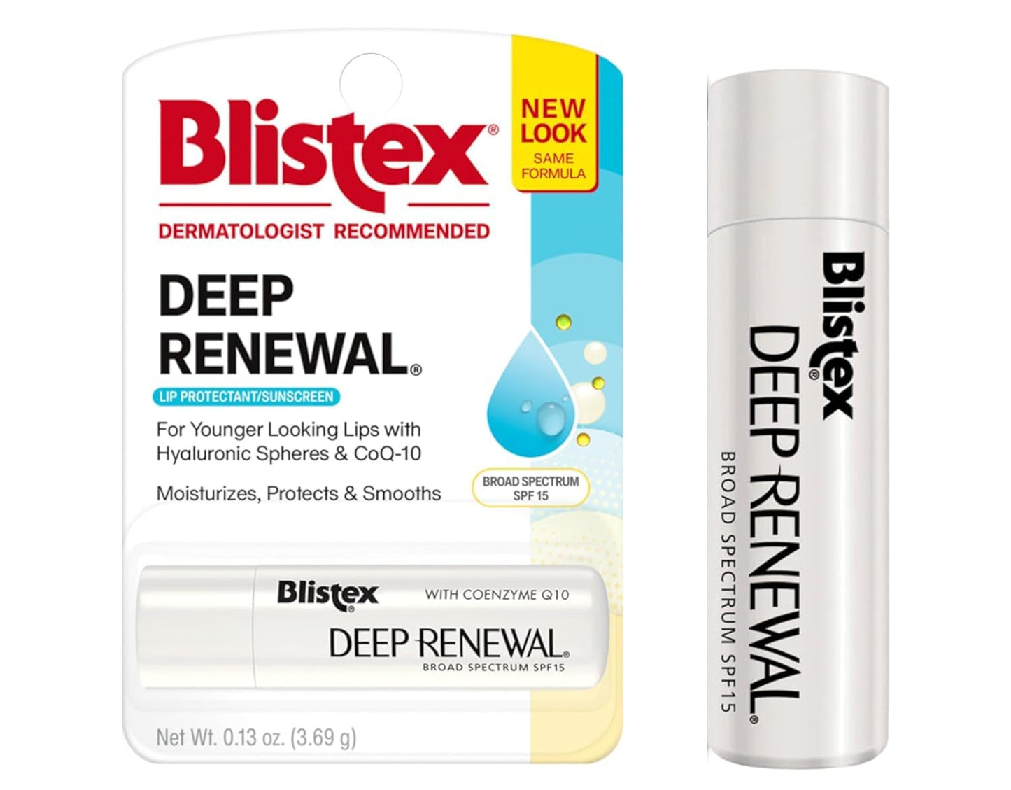 Blistex Deep Renewal Lip Protectant Sunscreen Balm, 0.13 Ounces (3.69g) (Pack of 4)