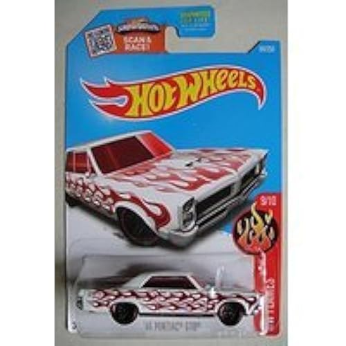 HOT WHEELS HW FLAMES 9/10 WHITE/RED '65 PONTIAC GTO 99/250 SHOWDOWN SCAN & RACE