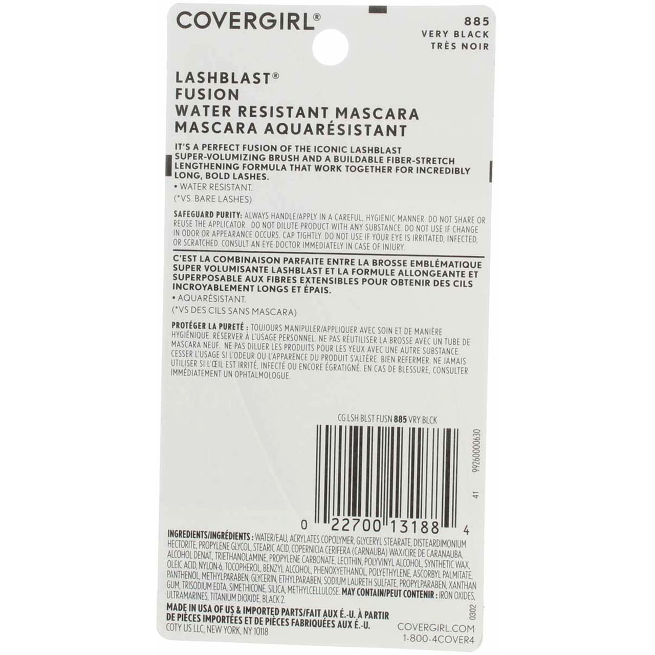 CoverGirl Water Resistant Mascara - Very Black (885) - 2 pk
