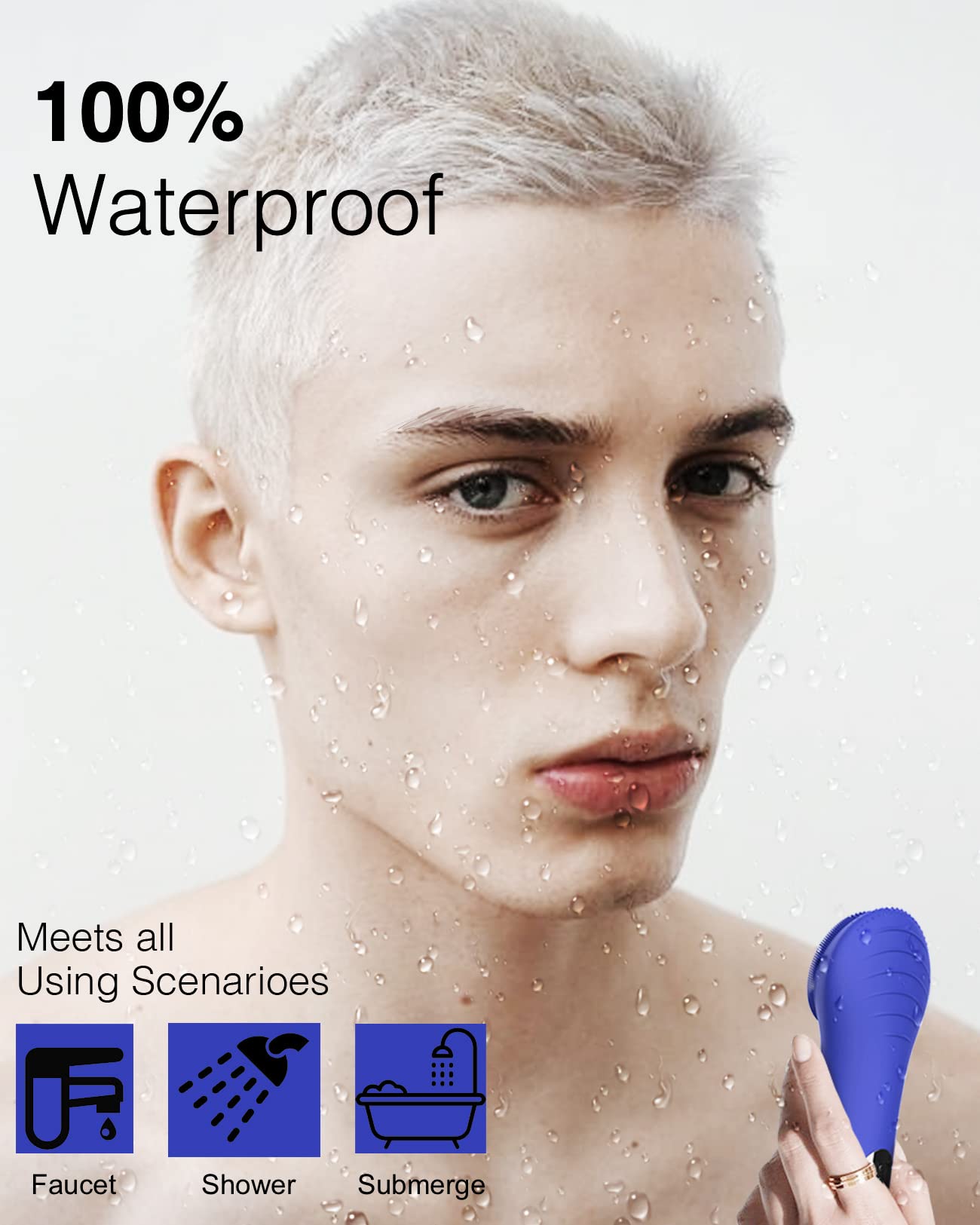 NågraCoola CLIE Facial Cleansing Brush – Waterproof Rechargeable Electric Face Scrubber for Men & Women, Cleansing, Exfoliating & Massage