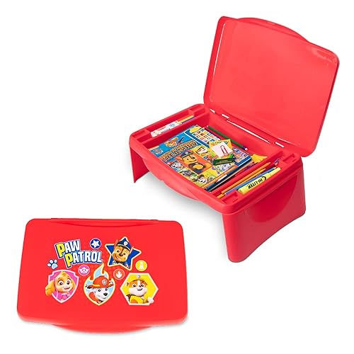 Paw Patrol Kids Lap Desk with Storage - Folding Lid and Collapsible Design - Portable for Travel or use in Bed at Home - Great for Writing, Reading…