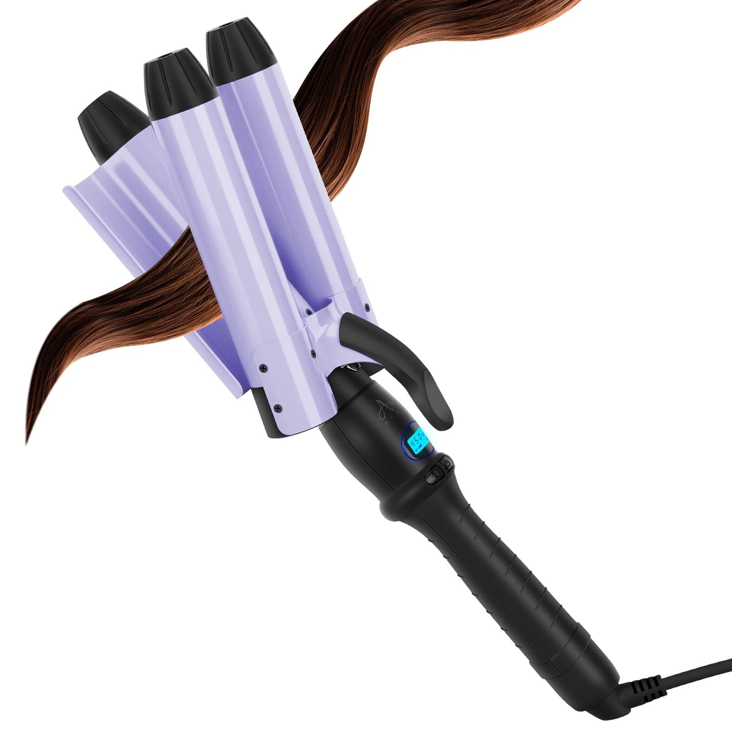 32mm (1.25") Mermaid Beach Waves Curling Iron, Aima Beauty Hair Waver 3 Barrel, Mermaid Big Wave Waver Iron with Adjustable Temperature, Durable