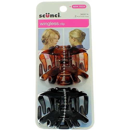 Scunci 3826703A048 Octopus Jaw Clip Assorted Colors 2 Count