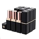 Allwon 10Pcs Black Empty Lipstick Tubes DIY Lip Balm Container (Square Tube)